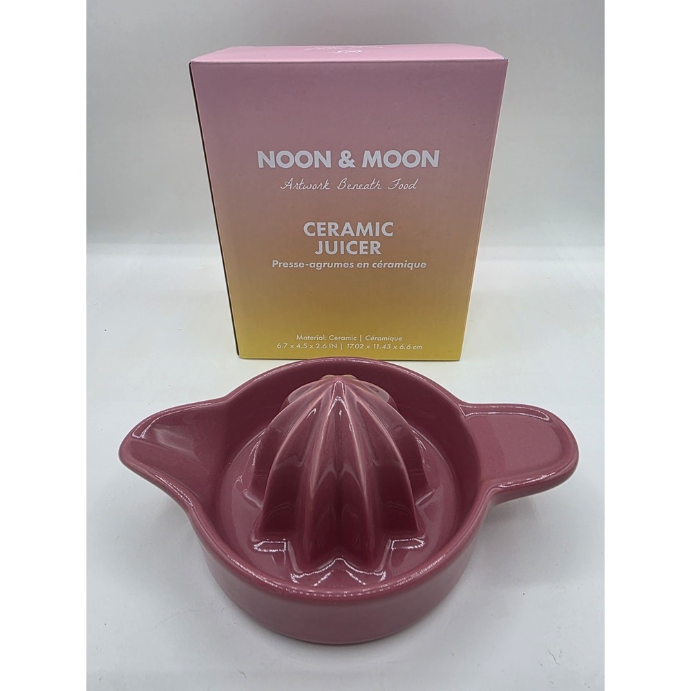 Noon and Moon - Ceramic - Pink - Hand Juicer - New in Box